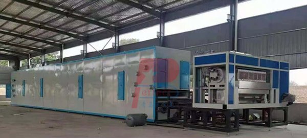 7000 pieces per hour disposable paper pulp trays molding machine with steam heating metal dryer
